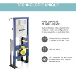 GEBERIT - Pack Bâti-support Duofix Pour WC Suspendu Premium Rimfree 112 Cm - Autoportant Renforcé - Réservoir Encastré (3/6 L) - Plaque De Déclenchement Chromée -Geberit || Grohe || ALLIBERT Soldes 94174788 3
