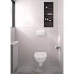 GEBERIT - Pack Bâti-support Duofix Pour WC Suspendu Essentiel Rimfree 112 Cm - Autoportant - Réservoir Encastré (3/6 L) - Plaque De Déclenchement Blanche -Geberit || Grohe || ALLIBERT Soldes 94174789 5