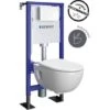 GEBERIT - Pack Bâti-support Duofix Pour WC Suspendu Design Rimfree 112 Cm - Autoportant - Réservoir Encastré (3/6 L) - Plaque De Déclenchement Blanche -Geberit || Grohe || ALLIBERT Soldes 94174790 1