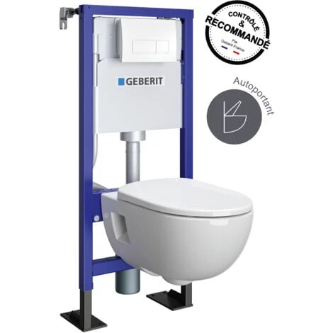 GEBERIT - Pack Bâti-support Duofix Pour WC Suspendu Design Rimfree 112 Cm - Autoportant - Réservoir Encastré (3/6 L) - Plaque De Déclenchement Blanche 3 GEBERIT - Pack Bâti-support Duofix Pour WC Suspendu Design Rimfree 112 Cm - Autoportant - Réservoir Encastré (3/6 L) - Plaque De Déclenchement Blanche