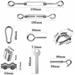 30m Corde En Acier Inoxydable à Suspendre Kit,2mm Câble En Acier Inoxydable Revêtu Avec Tendeur Et Crochets,pour Suspension Lumineuse,plante Grimpante,corde A Linge,rideau Pergola,rambarde. -Geberit || Grohe || ALLIBERT Soldes 94672581 3