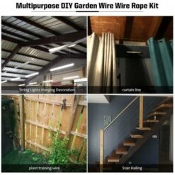 30m Corde En Acier Inoxydable à Suspendre Kit,2mm Câble En Acier Inoxydable Revêtu Avec Tendeur Et Crochets,pour Suspension Lumineuse,plante Grimpante,corde A Linge,rideau Pergola,rambarde. -Geberit || Grohe || ALLIBERT Soldes 94672581 5