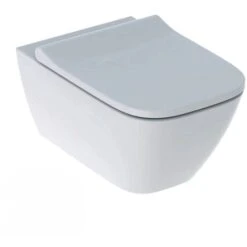 Geberit Smyle Square WC Suspendu Rimfree Avec Fixations Invisibles, Caréné, Avec Abattant Softclose Slim (500.683.00.2)