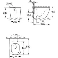 Grohe Euro Ceramic Cuvette WC à Poser Au Sol Avec PureGuard, Blanc Alpin (3933900H) -Geberit || Grohe || ALLIBERT Soldes 9543817 3