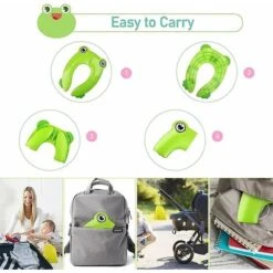 Bébé Réducteur De Toilette, Réducteur WC Voyage, Pliable Enfant Siège De Toilette, Enfant WC Réducteur, Voyage Siège Pliable De Toilette Avec 1 Sac De Transport, Grenouille Verte -Geberit || Grohe || ALLIBERT Soldes 95917695 3