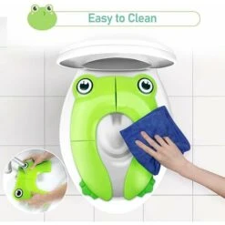 Bébé Réducteur De Toilette, Réducteur WC Voyage, Pliable Enfant Siège De Toilette, Enfant WC Réducteur, Voyage Siège Pliable De Toilette Avec 1 Sac De Transport, Grenouille Verte -Geberit || Grohe || ALLIBERT Soldes 95917695 4