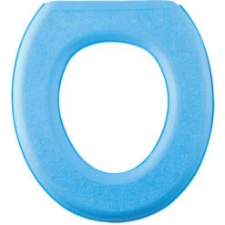 Abattant Adulte Pour WC　2 Pcs étanche En Mousse EVA Coussin De Siège De Toilette Lavable En Paste-Type Lunette WC Tapis De Tampon, Forme O Bleu