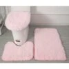 Tapis Contour WC Lot De 3 Tapis De Salle De Bain Doux En Microfibre - Antidérapants - Avec Revers Clouté En Flanelle PVC - Tapis De Bain + Tapis Contour WC + Housse Pour Abattant - Rose 1 Tapis Contour WC Lot De 3 Tapis De Salle De Bain Doux En Microfibre - Antidérapants - Avec Revers Clouté En Flanelle PVC - Tapis De Bain + Tapis Contour WC + Housse Pour Abattant - Rose -Geberit || Grohe || ALLIBERT Soldes 96340254 1