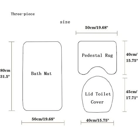 Tapis Contour WC Lot De 3 Tapis De Salle De Bain Doux En Microfibre - Antidérapants - Avec Revers Clouté En Flanelle PVC - Tapis De Bain + Tapis Contour WC + Housse Pour Abattant - Jaune 7 Tapis Contour WC Lot De 3 Tapis De Salle De Bain Doux En Microfibre - Antidérapants - Avec Revers Clouté En Flanelle PVC - Tapis De Bain + Tapis Contour WC + Housse Pour Abattant - Jaune – Image 5