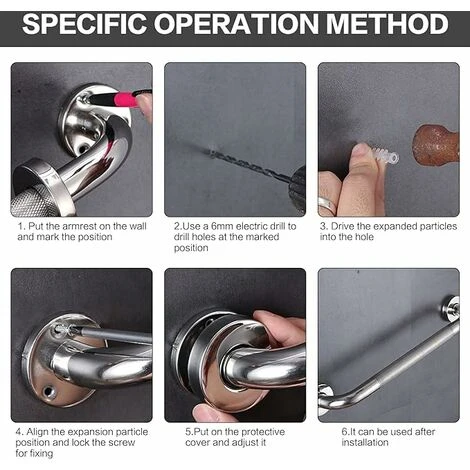 2 X 40 Cm, Barres D'appui Pour La Douche En Acier Inoxydable 304 Avec Poignée Antidérapante, Barres D'appui Pour Les Toilettes Pour Personnes âgées/handicapées/enfants/femmes Enceintes (argent) 7 2 X 40 Cm, Barres D'appui Pour La Douche En Acier Inoxydable 304 Avec Poignée Antidérapante, Barres D'appui Pour Les Toilettes Pour Personnes âgées/handicapées/enfants/femmes Enceintes (argent) – Image 5