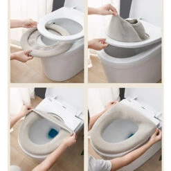 Anneau De Toilette épaissi Pour L'hiver Coussin De Toilette Couvre-toilette Domestique Couvre-toilette -Geberit || Grohe || ALLIBERT Soldes 97541045 4