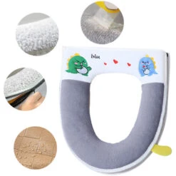 Tapis De Toilette De Dessin Animé Couverture De Toilette Domestique Fermeture à Glissière étanche Tapis De Toilette Universel -Geberit || Grohe || ALLIBERT Soldes 97541370 3