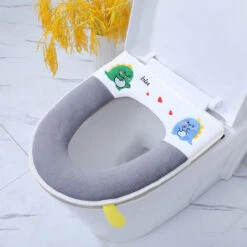 Tapis De Toilette De Dessin Animé Couverture De Toilette Domestique Fermeture à Glissière étanche Tapis De Toilette Universel -Geberit || Grohe || ALLIBERT Soldes 97541370 5