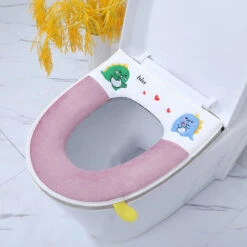 Tapis De Toilette De Dessin Animé Couverture De Toilette Domestique Fermeture à Glissière étanche Tapis De Toilette Universel -Geberit || Grohe || ALLIBERT Soldes 97542273 5