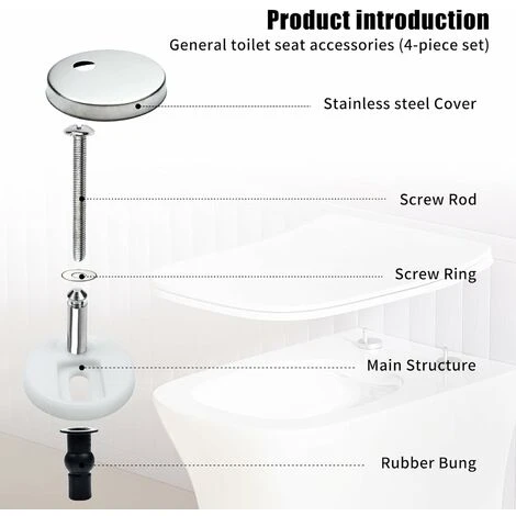 4 Pièces Abattant WC De Toilettes à Charnière Fixations Abattant De Toilettes Remplacement Fixation Pour Siège De WC Charnières Pour Abattant De WC Fixations De Siège De Toilette Acier Inoxydable 5 4 Pièces Abattant WC De Toilettes à Charnière Fixations Abattant De Toilettes Remplacement Fixation Pour Siège De WC Charnières Pour Abattant De WC Fixations De Siège De Toilette Acier Inoxydable – Image 3