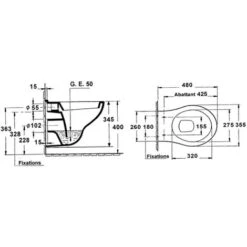WC Suspendu Compact Jacob Delafon Patio -Geberit || Grohe || ALLIBERT Soldes 98202 3