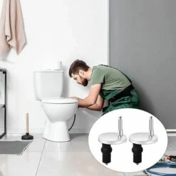 Lot De 2 Fixation Abattant WC Universelles Abattant De Toilettes à Charnière Couvercle De Toilettes Abattant Fixations Abattant De Toilettes Remplacement Fixation Pour Siège De WC Abattant WC Fix -Geberit || Grohe || ALLIBERT Soldes 98865362 5