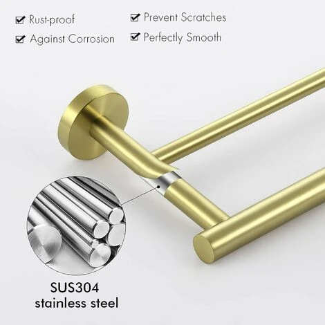 Porte-serviettes Double Porte-serviettes Salle De Bains Porte-serviettes De Bain Porte-serviettes Porte-serviettes En Acier Inoxydable SUS304 Porte-serviettes Douche Fixé Au Mur 60CM Brossé 6 Porte-serviettes Double Porte-serviettes Salle De Bains Porte-serviettes De Bain Porte-serviettes Porte-serviettes En Acier Inoxydable SUS304 Porte-serviettes Douche Fixé Au Mur 60CM Brossé – Image 4