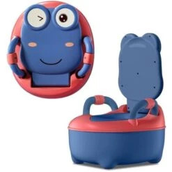 Pot De Toilette Pour Bébé De 48 Cm De Haut En Polypropylène + PU Avec Récipient Amovible - Forme Normale - Bleu NAIZY