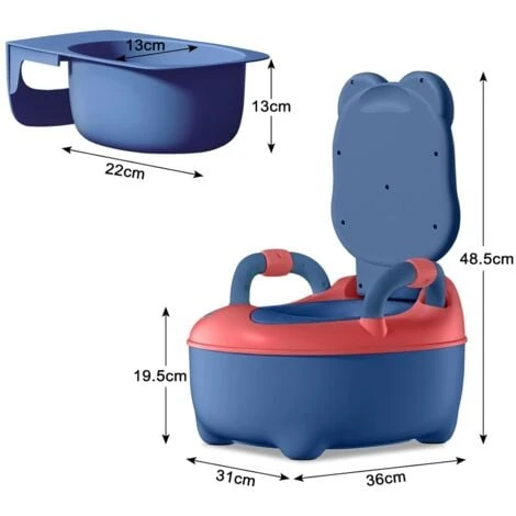 Pot De Toilette Pour Bébé De 48 Cm De Haut En Polypropylène + PU Avec Récipient Amovible - Forme Normale - Bleu NAIZY 4 Pot De Toilette Pour Bébé De 48 Cm De Haut En Polypropylène + PU Avec Récipient Amovible - Forme Normale - Bleu NAIZY – Image 2
