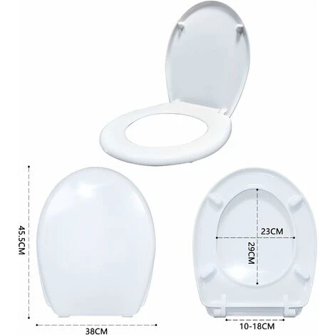 Abattant WC Toilette Avec Fermeture Douce Siège De Toilette Frein De Chute Plastique Taille Universelle (poissons D'ornement) NAIZY 4 Abattant WC Toilette Avec Fermeture Douce Siège De Toilette Frein De Chute Plastique Taille Universelle (poissons D'ornement) NAIZY – Image 2