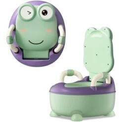 Pot De Toilette Pour Bébé De 51 Cm De Haut En Polypropylène + PU Avec Récipient Amovible - Forme Normale - Vert NAIZY