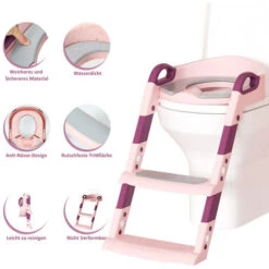 Randaco Reducteur De Wc Siège De Toilette Enfant Pliable, Reducteur De Toilette Bébé Avec Marches Larges, Escalier Toilette Enfant Avec Lunette -Geberit || Grohe || ALLIBERT Soldes 99698876 3