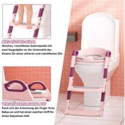 Randaco Reducteur De Wc Siège De Toilette Enfant Pliable, Reducteur De Toilette Bébé Avec Marches Larges, Escalier Toilette Enfant Avec Lunette -Geberit || Grohe || ALLIBERT Soldes 99698876 4