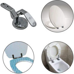 Charniere Abattant WC Fixations De Remplacement Charniere Abattant En Alliage De Zinc WC Siège Charnière Pour Bois Résine MDF Abattant WC -Geberit || Grohe || ALLIBERT Soldes 99809735 3